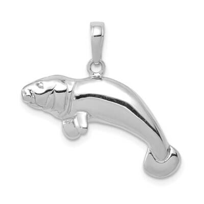 Manatee Pendant 14k White Gold Solid Polished C2603W, MPN: C2603W, 196904086605