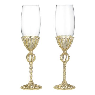 Olivia Riegel Gold Emerson Champagne Flute Set of 2 FL4019, MPN: FL4019,