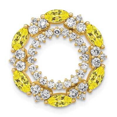 Created Yellow Sapphire Pendant 14k Gold Lab Grown Diamond PM7513-CYS-065-YLG, MPN: PM7513-CYS-065-…