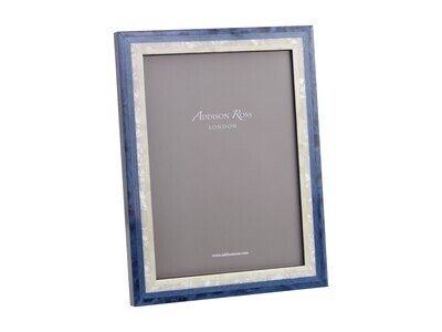 Addison Ross Marquetry Picture Frame Navy Blue Wood Veneer &amp; Mother Of Pearl 4 x 6 Inch Veneer MH16…