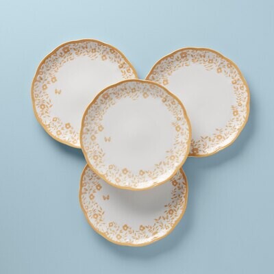 Lenox Butterfly Meadow Cottage Dinner Plates Set of 4 Goldenrod 894335, MPN: 894335, 194372023344