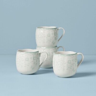 Lenox Butterfly Meadow Cottage Mugs Set of 4 Sage 894089, MPN: 894089, 194372021869