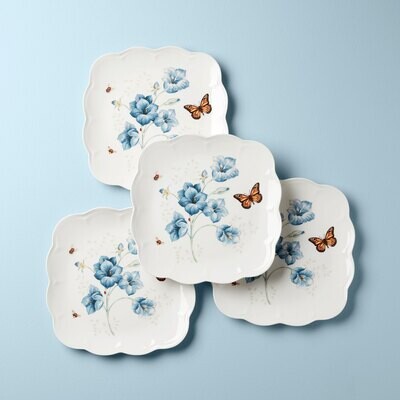 Lenox Butterfly Meadow Square Square Dinner Plates Set of 4 894309, MPN: 894309, 194372023320