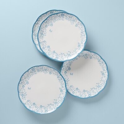 Lenox Butterfly Meadow Cottage Dinner Plates Set of 4 Cornflower 894277, MPN: 894277, 194372023214