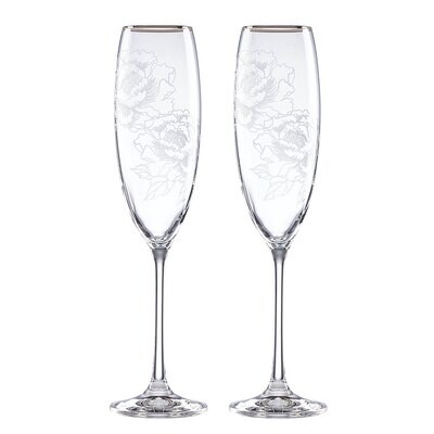 Lenox Silver Peony Toasting Flute Set 886922, MPN: 886922, 882864830173