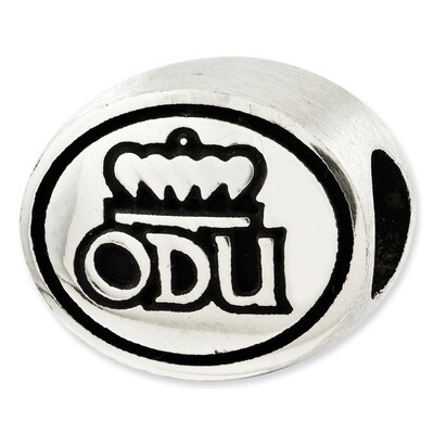Antiqued Old Dominion University Collegiate Bead Sterling Silver QRS3015