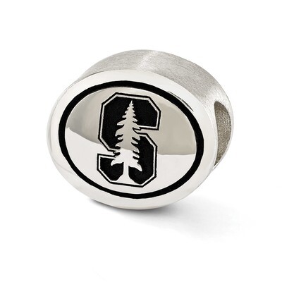 Antiqued Stanford University Collegiate Bead Sterling Silver QRS2085