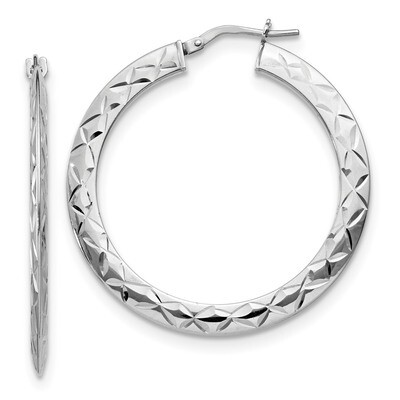 Leslie&#39;s Diamond-cut Hoop Earrings Sterling Silver Polished HB-QLE1169, MPN: QLE1169, 191101995422