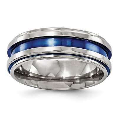 Edward Mirell Titanium Grooved Blue Anodized 7.5mm Band EMR103 by Edward Mirell, MPN: EMR103, 88677…