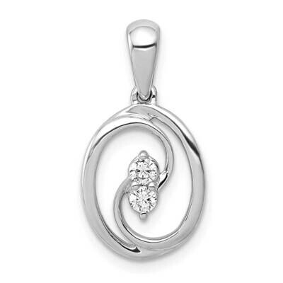Polished 1/8Ct. Diamond Oval Pendant 14k White Gold PM4728-013-WA, MPN: PM4728-013-WA, 883957298894