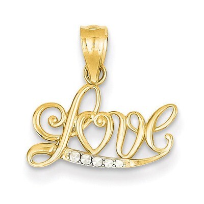 Yellow Diamond Cut Love Pendant 14k Gold YC1077, MPN: YC1077, 191101368370