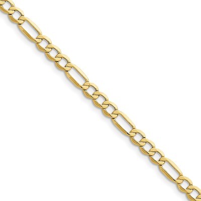 8 Inch 5.35mm Semi-Solid Figaro Chain 10k Gold 10BC95-8, MPN: 10BC95-8, 191101440113