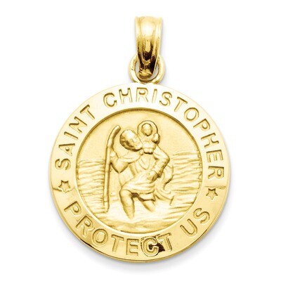 Saint Christopher Medal Charm 14k Gold M1454, MPN: M1454, 637218044047