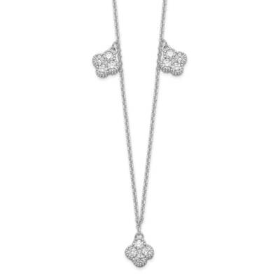 CZ 18In with 2 Inch Extension Necklace Sterling Silver Rhodium-Plated QG6127-18, MPN: QG6127-18, 19…