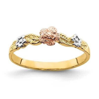 Rh Flower Ring 14k Two-tone Gold R935, MPN: R935, 196904042625