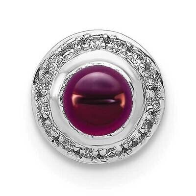 Cabochon .47 Rhodolite Garnet Chain Slide 14k White Gold Diamond PM4030-RG-008-WA, MPN: PM4030-RG-0…