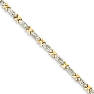 Diamond X Bracelet 14k Gold Y10762A, MPN: Y10762A, 883957385679