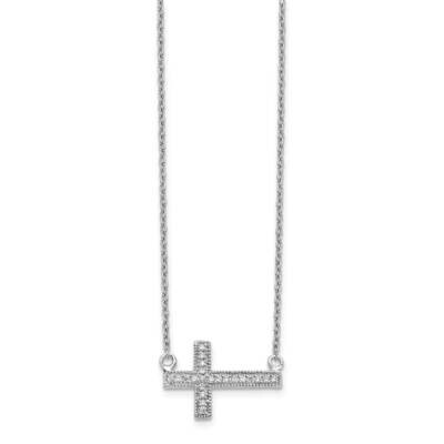 Sideways Cross 18 Inch Necklace 14k White Gold Diamond PM4690-010-WA, MPN: PM4690-010-WA, 883957298…