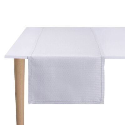 Le Jacquard Francais Portofino Geo White Runner 20 x 59 Inch 27374, MPN: 27374, 3660269273743