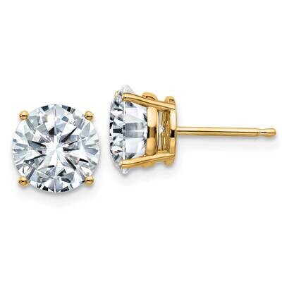 4ct. 8.0mm Round D E F Pure Light Moissanite Earrings 14k Gold YG326-15MP, MPN: YG326-15MP, 1911010…
