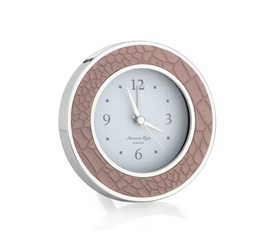Addison Ross Black Croc Silver Silent Alarm Clock 4 x 4 InchSilver-plated FR5516, MPN: FR5516, UPC/…