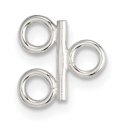 9.2 x 8.8mm Polished 2-Strand Casted Component Link Sterling Silver SS4467, MPN: SS4467,
