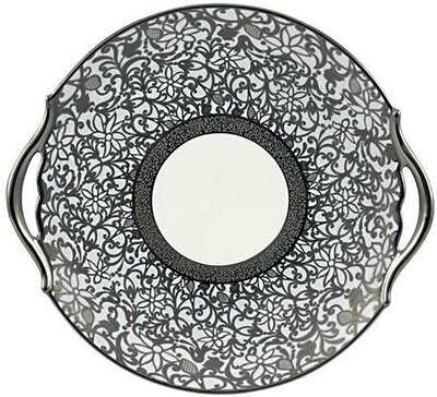 Raynaud Tolede White Platinum Cake Dish With Hands, MPN: 0530-17-506025, 3660006627716
