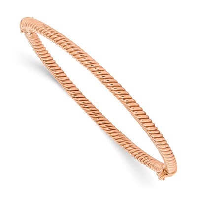 Leslie&#39;s Textured Fancy Hinged Bangle 10k Rose Gold Polished HB-10LF580R, MPN: 10LF580R, 1911017430…