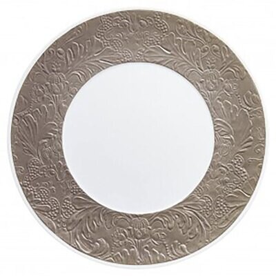 Raynaud Italian Renaissance Flat Plate With Engraved Rim Warm Grey 0817-46-113027, MPN: 0817-46-113…