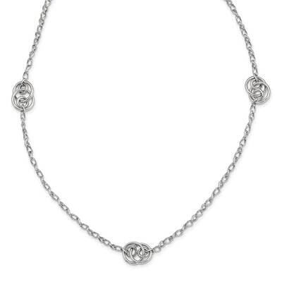 Oval Linked Necklace Sterling Silver Rhodium-plated QG5227-36, MPN: QG5227-36, 886774024356