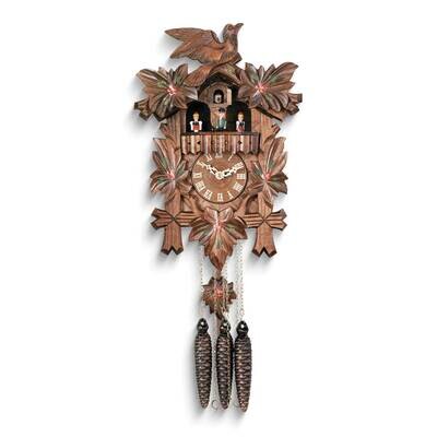 Bird and Dancers with Five Leaves Painted Flowers Cuckoo Clock GM25172, MPN: GM25172, 711705000409