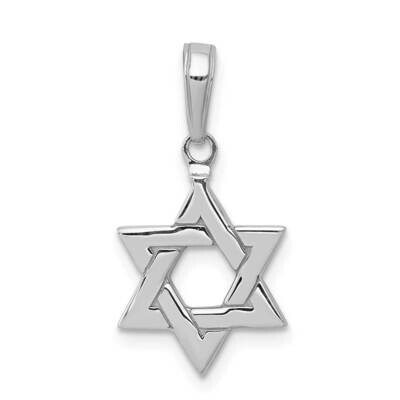 Star of David Pendant 14k White Gold Polished D1691W, MPN: D1691W, 637218147694