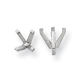 Emerald 4-Prong with Peg Head 6 x 4mm Setting 14k White WG208-3, MPN: WG208-3,