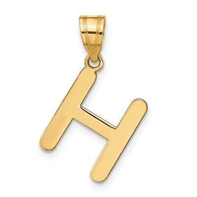 Bubble Letter H Initial Pendant 14k Gold Polished YC1441H, MPN: YC1441H, 196904085912