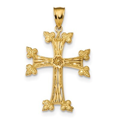 Fancy Cross Pendant 14k Gold Diamond-cut K6234, MPN: K6234, 883957608686