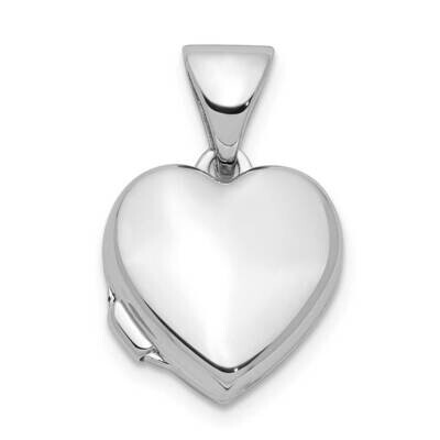 Polished 10mm Heart Locket Sterling Silver Rhodium-plated QLS911, MPN: QLS911, 883957946641