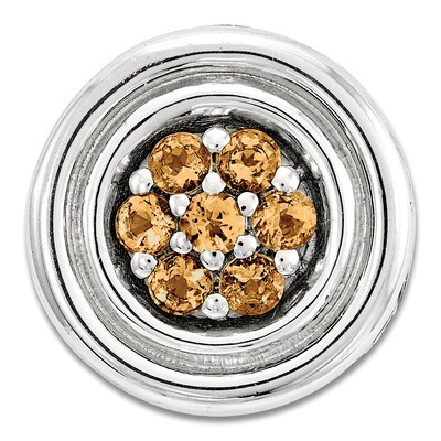Polished Citrine Chain Slide Sterling Silver Small QSK1730, MPN: QSK1730, 886774640464