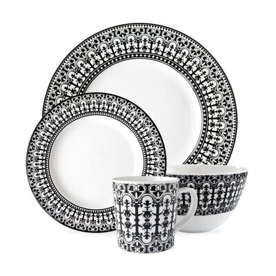 Caskata Casabanca Place Setting 4pc Black PLCE-160, MPN: PLCE-160, 816666029213