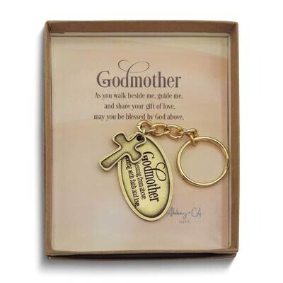 Godmother Cross Brass-tone Antiqued Key Ring GM24284M, MPN: GM24284M, 785525305488