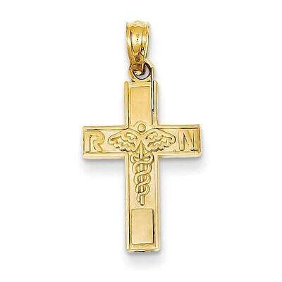 RN &amp; Caduceus Cross Pendant 14k Gold D3484, MPN: D3484, 637218014712