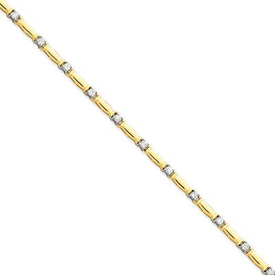 7in Holds 14 2.6mm Stones .98ct Bar Link Tennis Bracelet Mounting 14k Gold X654, MPN: X654,