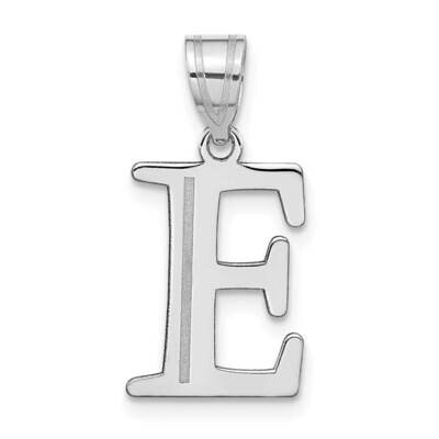 Etched Letter E Initial Pendant 14k White Gold Polished YC1437WE, MPN: YC1437WE, 196904086759