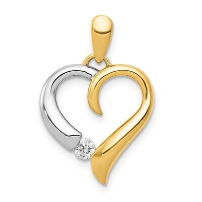 1/15Ct. Diamond Heart Pendant 14k Two-Tone Gold PM4835-007-YWA, MPN: PM4835-007-YWA, 818050011736