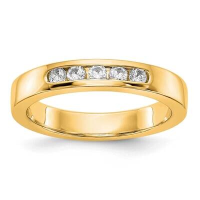 5-Stone Diamond Channel Band 14k Yellow Gold RM3276B-025-YAA, MPN: RM3276B-025-YAA, 191101809316