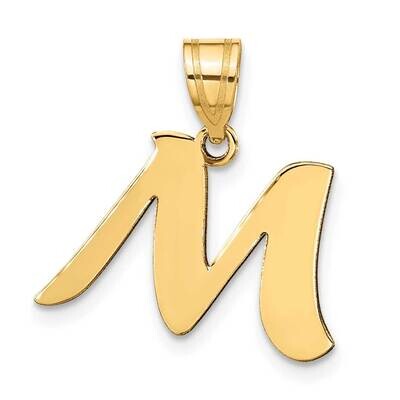 Script Letter M Initial Pendant 14k Gold Polished YC1438M, MPN: YC1438M, 196904084670