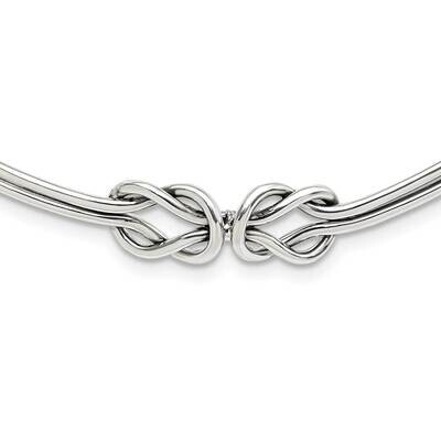 Knotted Neck Collar Sterling Silver Polished QG6041, MPN: QG6041, 191101781537