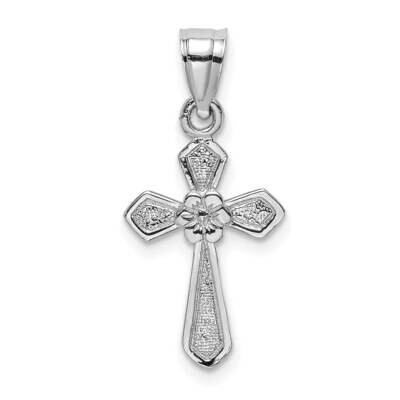 Small Cross with Flower Pendant 14k White Gold C4470W, MPN: C4470W,