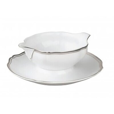 Raynaud Polka Platine Sauce Boat And Stand 0636-01-511030, MPN: 0636-01-511030, 3660006693230