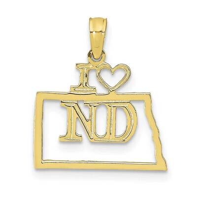 North Dakota State Pendant 10k Gold Solid 10D1176, MPN: 10D1176,