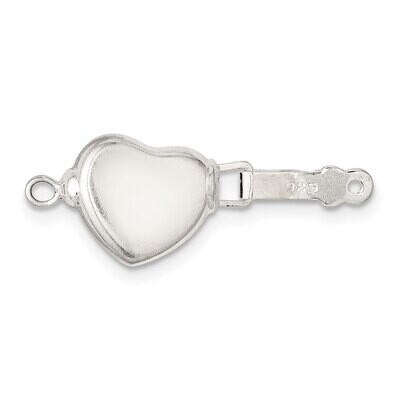 9.7 x 10.4mm Polished Heart Pearl Bead Clasp Sterling Silver SS3553, MPN: SS3553,